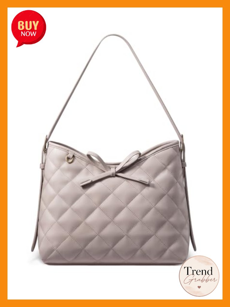 Soft Leather Hobo Handbags Quilted Crossbody Bag Bucket Purse